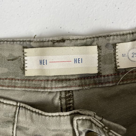 Hei Hei Pants Women's Size‎ 29 Camo Slash Pocket Tapred Leg Cotton Stretch - Picture 4 of 11
